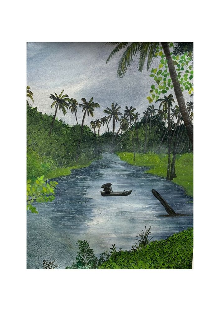 A rainy day in the backwaters of Kerata by Amoha Galleria Collection