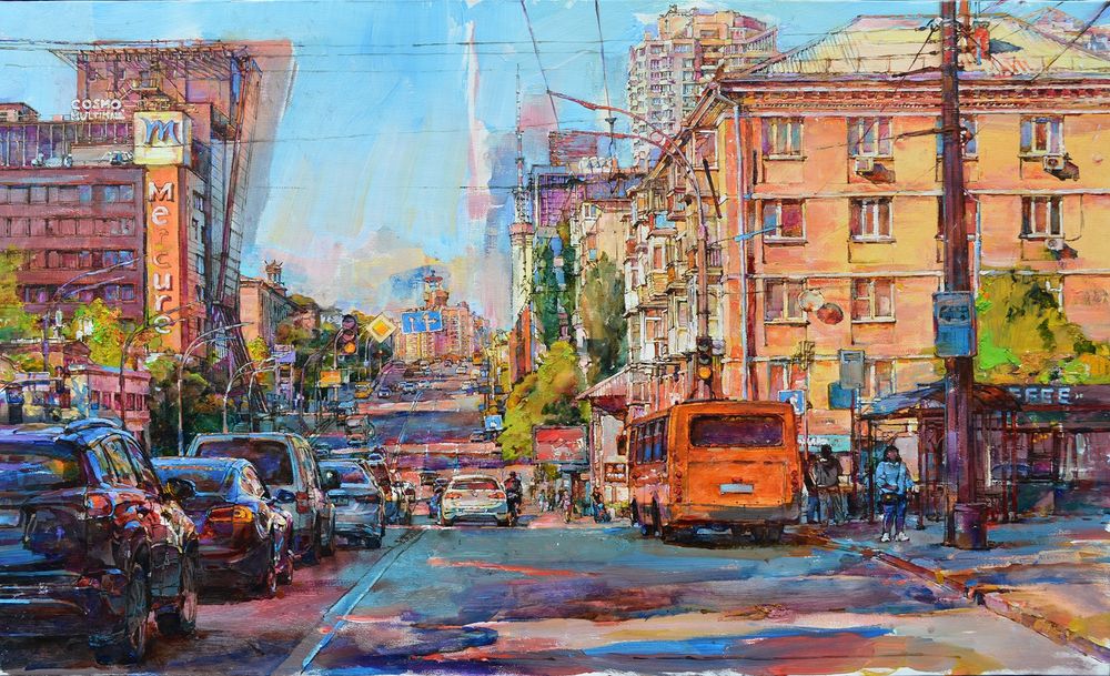 Sunny city, spring by Andrii