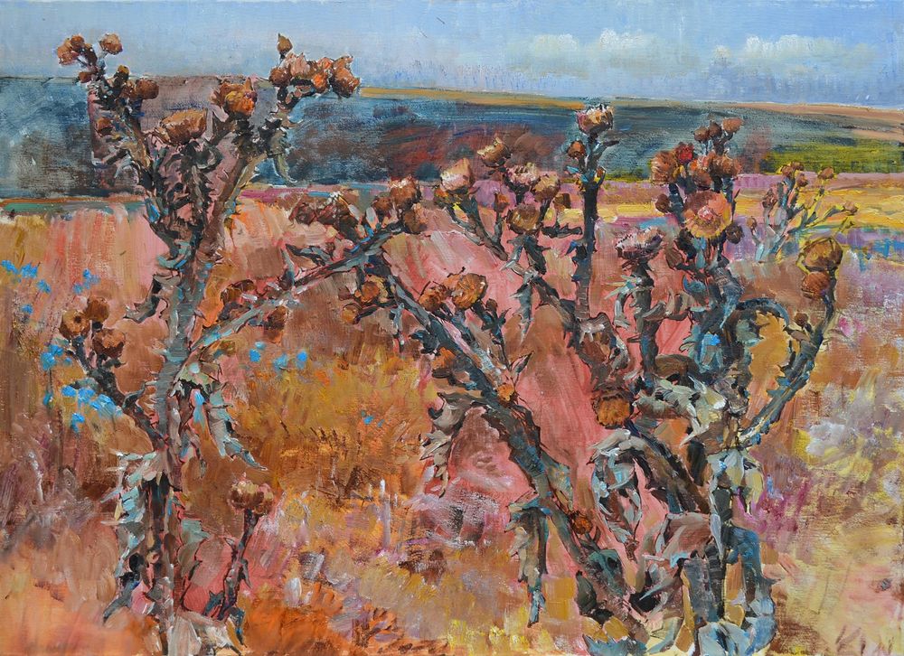 Autumn in the steppe by Andrii