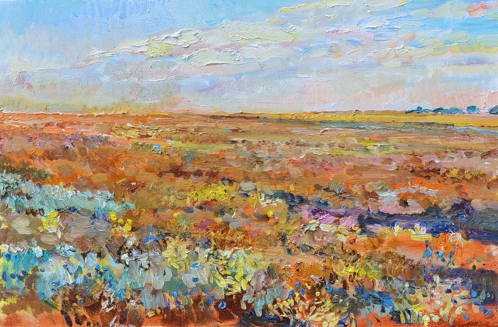 Morning in the steppe by Andrii