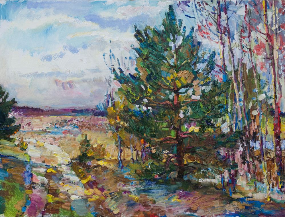 Forest with the pines by Andrii